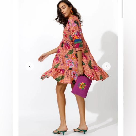 Emily Lovelock Floral Dress Size L - Picture 2 of 15